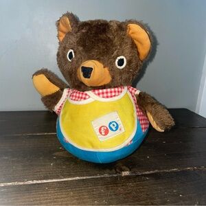 VINTAGE FISHER PRICE BABY TEDDY BEAR CHIME BALL STUFFED ANIMAL PLUSH